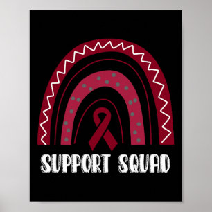Unterstützung Squad Rainbow Burgundy Brain Aneurys Poster