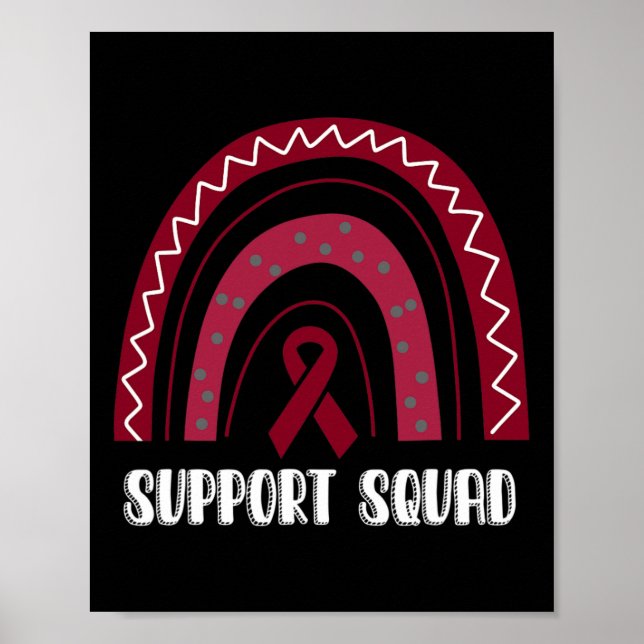 Unterstützung Squad Rainbow Burgundy Brain Aneurys Poster (Vorne)