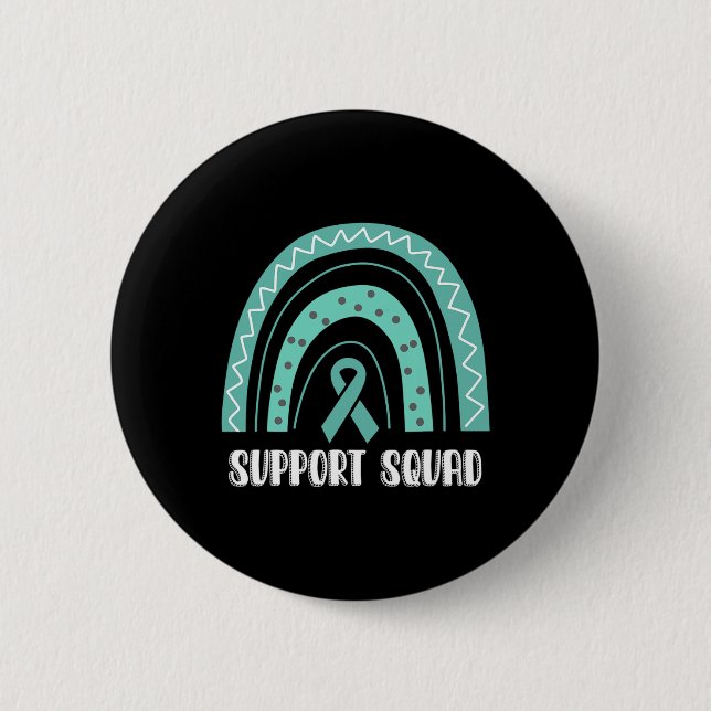 Unterstützung Squad Rainbow Polycystic Nierenerkra Button (Vorderseite)