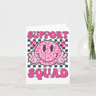Unterstützung Squad Smile Face Pink Breast Cancer Karte