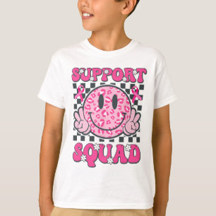 Unterstützung Squad Smile Face Pink Breast Cancer T-Shirt