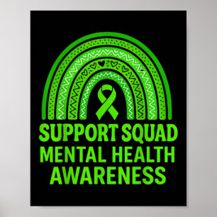 Unterstützung Squad Sunflower Hair Mental Health A Poster