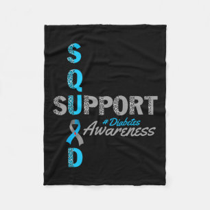 Unterstützung Squad T1d T2d Diabetes Grau blaue Sc Fleecedecke