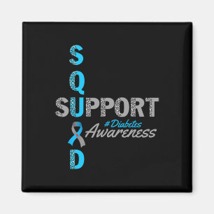 Unterstützung Squad T1d T2d Diabetes Grau blaue Sc Magnet