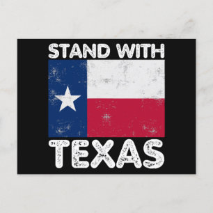 Unterstützung Texas ich mit Texas Texan Flag stehe Feiertagspostkarte