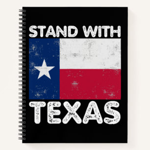 Unterstützung Texas ich mit Texas Texan Flag stehe Notizbuch