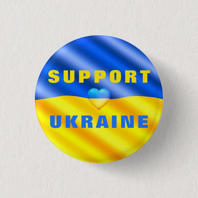 Unterstützung Ukraine Button Freedom Ukrainian Fla (Vorderseite)