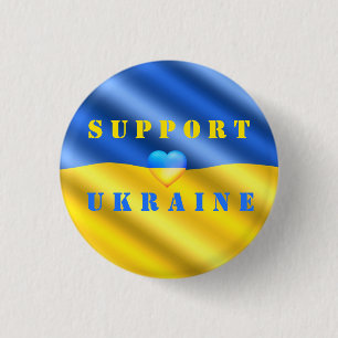 Unterstützung Ukraine Button ukrainische Flagge -