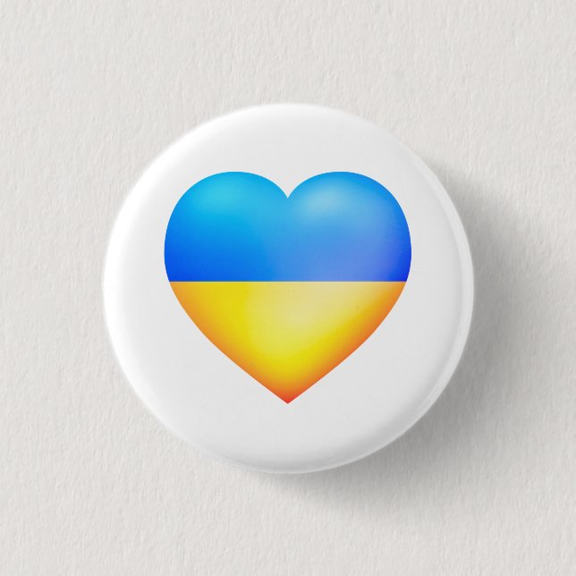 Unterstützung Ukraine Button ukrainisches Flag Her (Vorderseite)