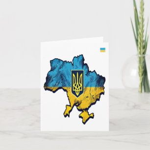 Unterstützung Ukraine - Freie Ukraine Karte mit Fl