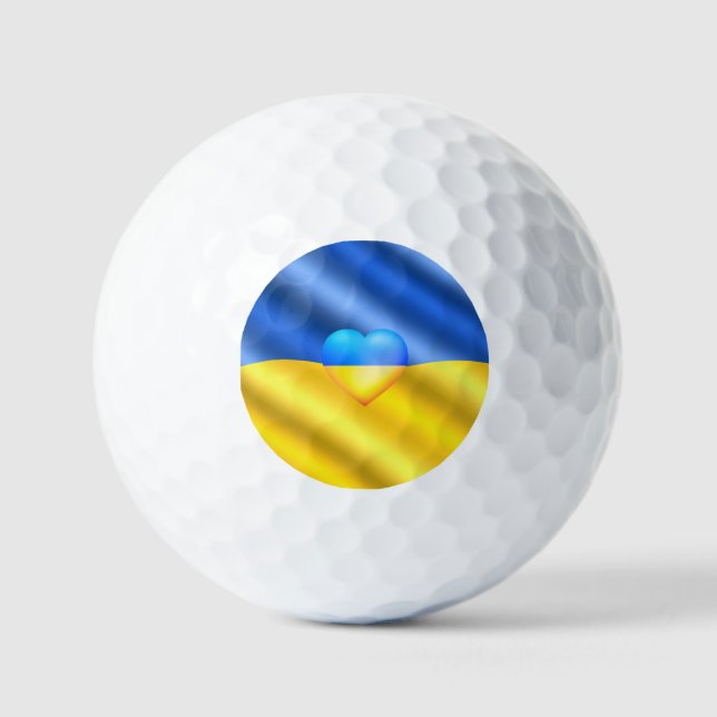 Unterstützung Ukraine Golf Balls Ukrainisches Flag Golfball (Vorderseite)