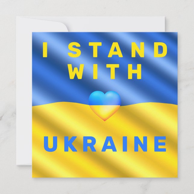 Unterstützung Ukraine Karten ukrainisches Flaggenh (Vorderseite)