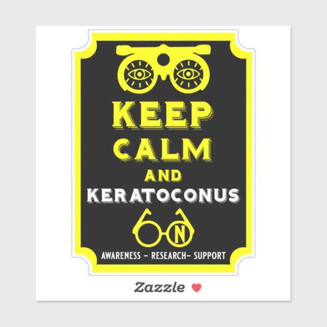 Unterstützung und Sensibilisierung für Keratokonus Aufkleber (Blatt)