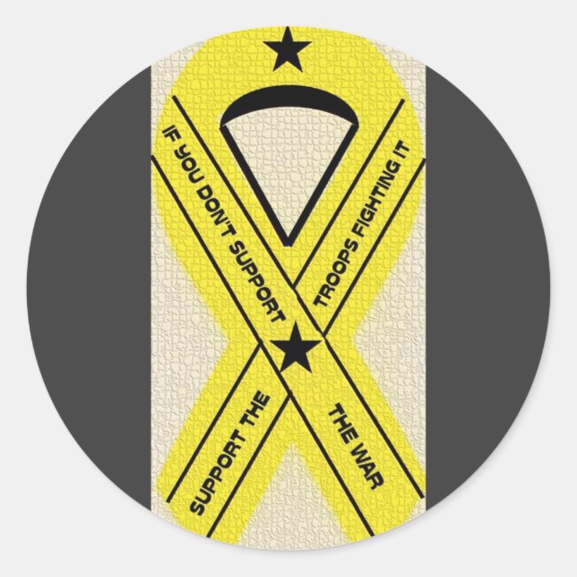 UNTERSTÜTZUNG UNSERER TRUPPEN-RIBBON RUNDER AUFKLEBER (Vorderseite)