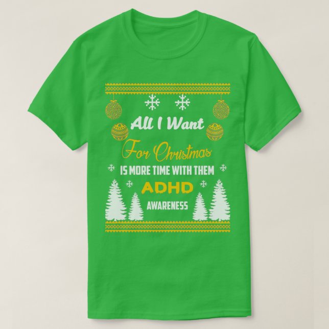 Unterstützung von ADHS Awareness Design 8 T-Shirt (Design vorne)