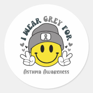 Unterstützung von Asthma Awareness Ribbon Runder Aufkleber
