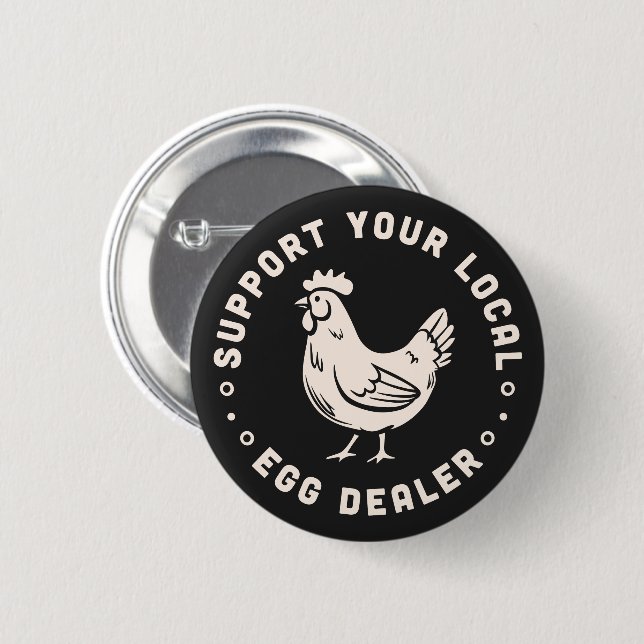Unterstützung von Bauern von Geflügel kaufen lokal Button (Vorne & Hinten)
