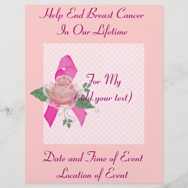 Unterstützung von Brustkrebs Flyer (Vorne)