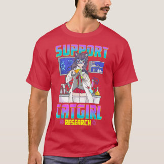 Unterstützung von Catgirl Research Niedlich Anime  T-Shirt