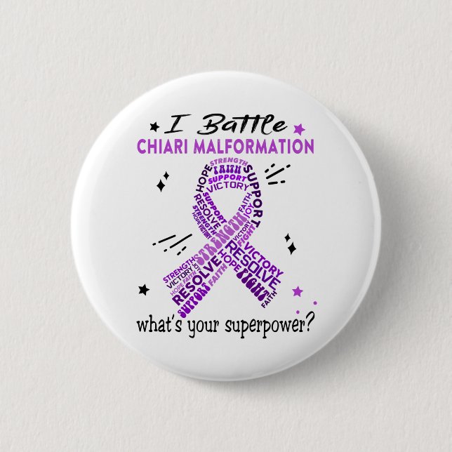 Unterstützung von Chiari Malformation Kriegspenden Button (Vorderseite)