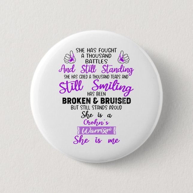 Unterstützung von Crohns Kriegergeschenken Button (Vorderseite)