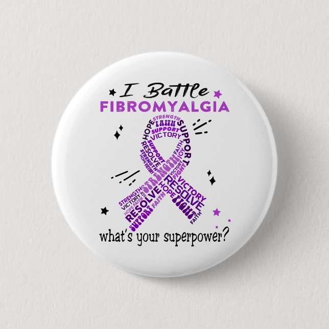 Unterstützung von Fibromyalgia-Geschenken für Krie Button (Vorderseite)