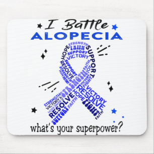 Unterstützung von Geschenken für Alopecia Krieger Mousepad