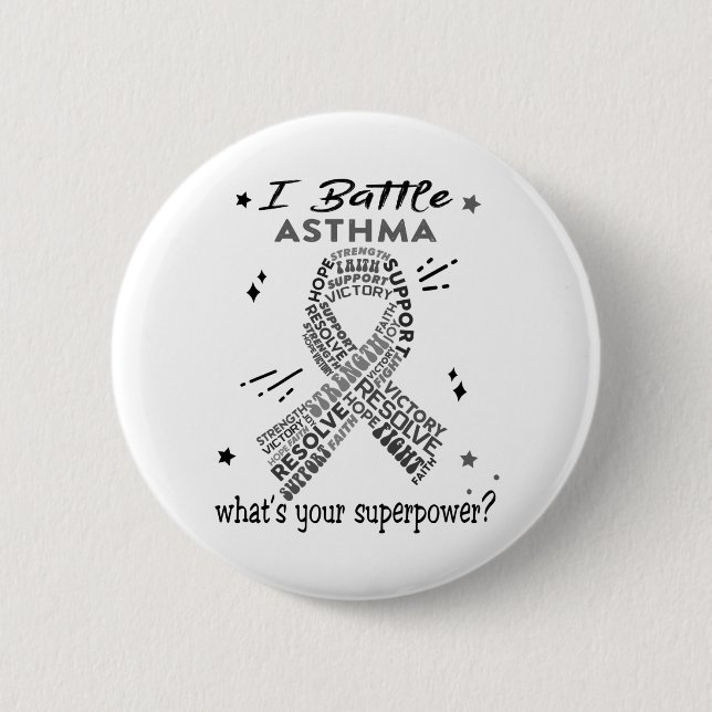 Unterstützung von Geschenken für Asthma Warrior Button (Vorderseite)