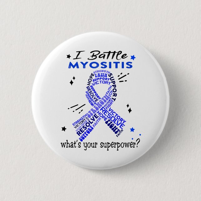 Unterstützung von Geschenken für Myositis Krieger Button (Vorderseite)
