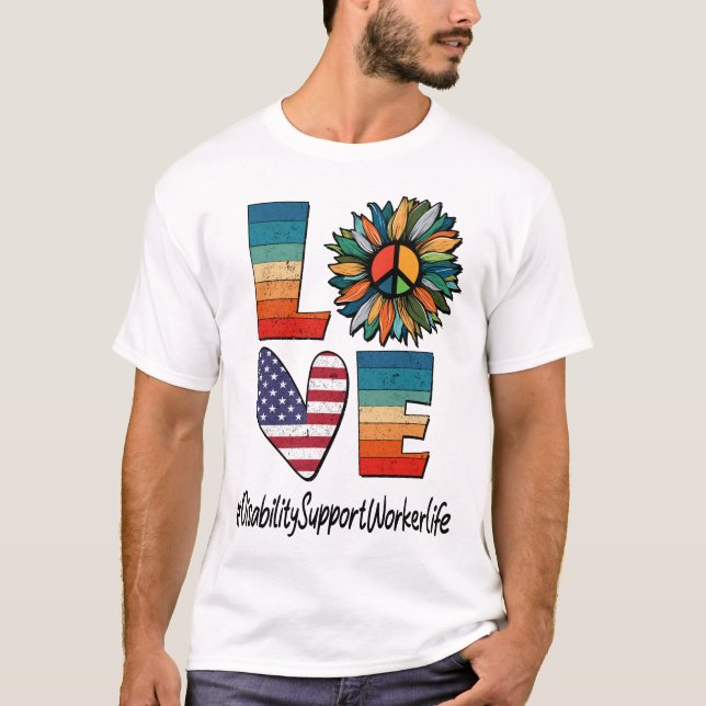 Unterstützung von Invalidität für die Life Peace L T-Shirt (Vorderseite)
