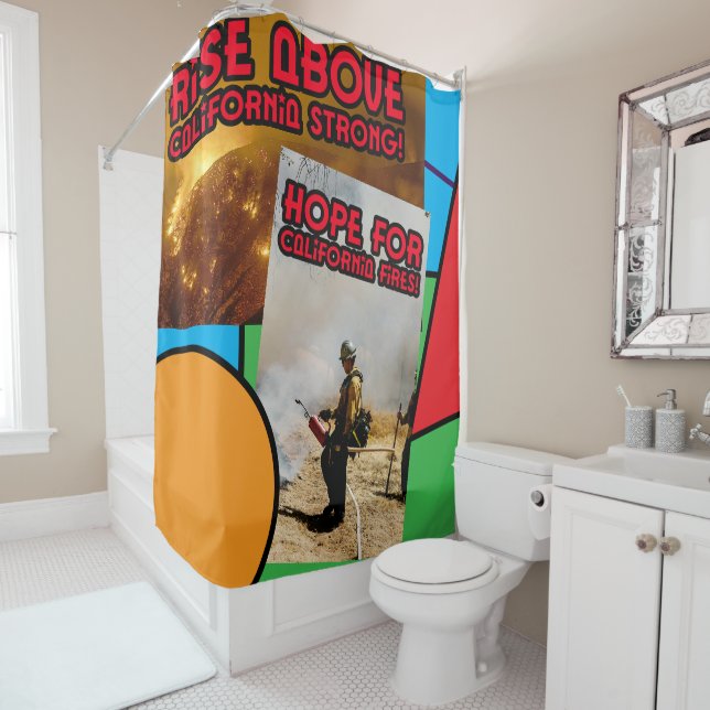 UNTERSTÜTZUNG VON KALIFORNIEN-FEUERN! DUSCHVORHANG (Beispiel)