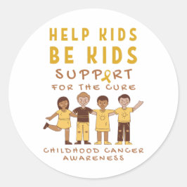 Unterstützung von Krebs im Kindesalter für ein Auf Runder Aufkleber
