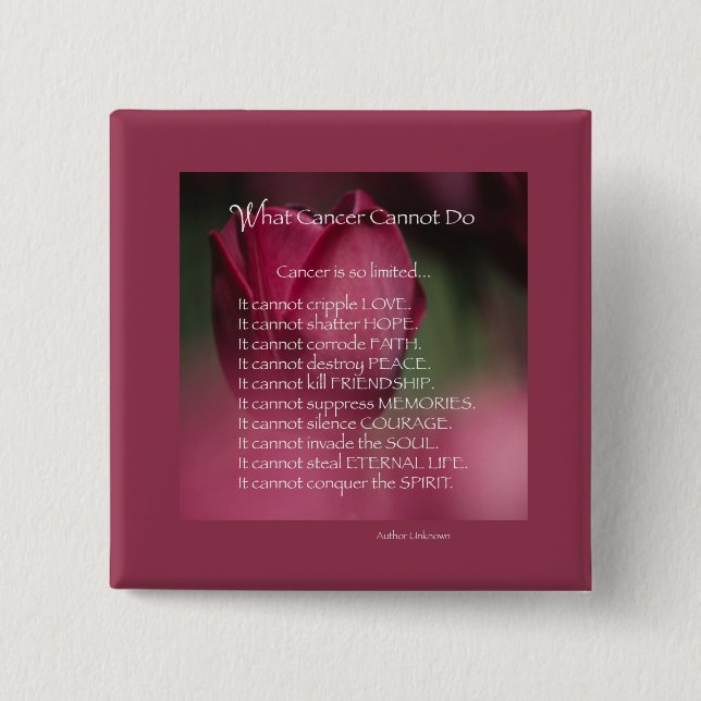 Unterstützung von Krebs, was Krebs nicht kann, Blu Button (Vorderseite)