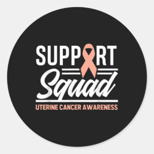 Unterstützung von Krebskriegern Squad Uteruskrebs  Runder Aufkleber