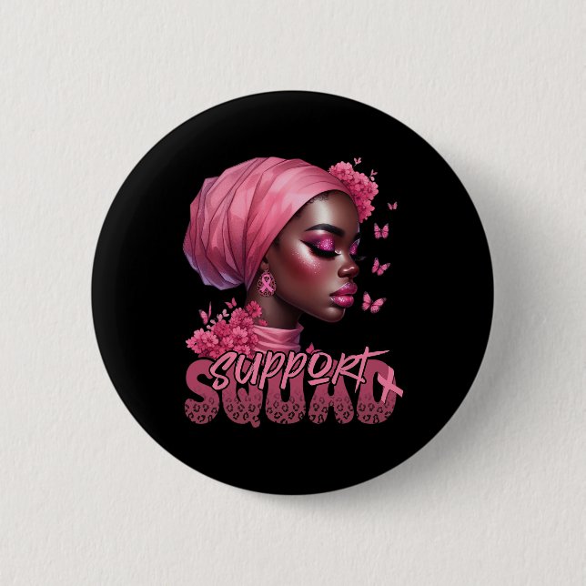 Unterstützung von Krebsschwarzen Shirts Button (Vorderseite)