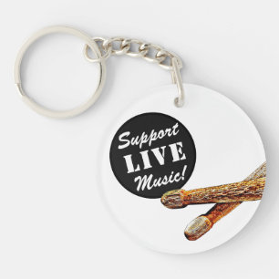 Unterstützung von Live Music Drum Sticks Musician  Schlüsselanhänger