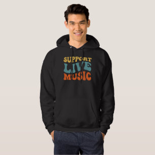 Unterstützung von Live Music - Retro Typografy Ban Hoodie