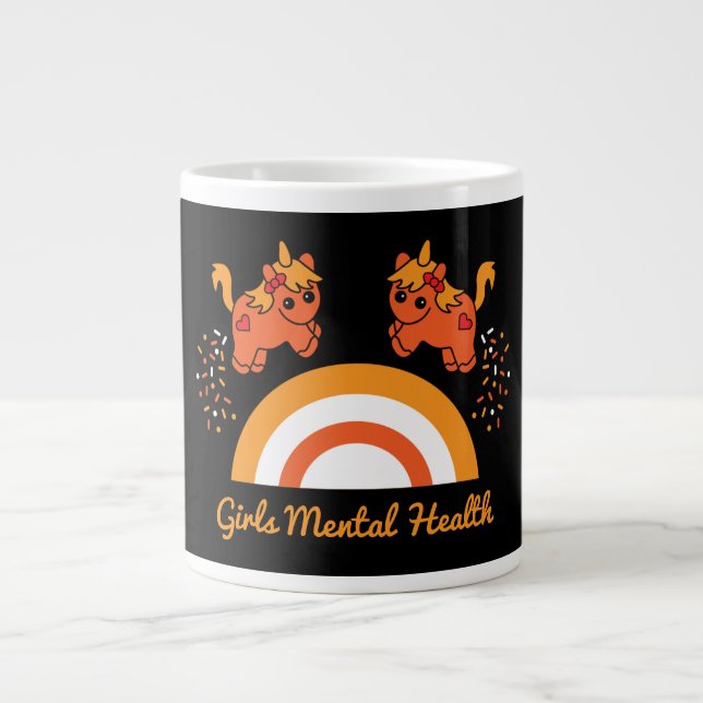 Unterstützung von Mädchen für psychische Gesundhei Jumbo-Tasse (Vorderseite)