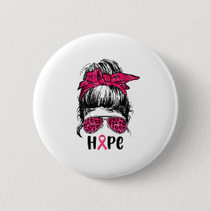 Unterstützung von Messy Bun Squad Pink Hope Breast Button