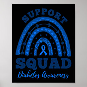 Unterstützung von Squad Blue Ribbon T1d Typ 1 Diab Poster
