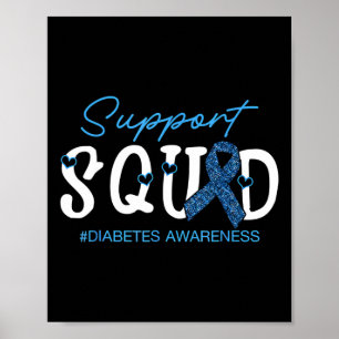 Unterstützung von Squad Costume Blue Ribbon Diabet Poster