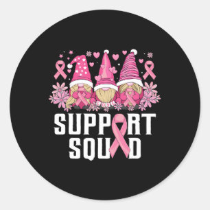 Unterstützung von Squad Family Gnomes Brustkrebs-A Runder Aufkleber