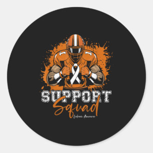 Unterstützung von Squad Football Orange Ribbon Leu Runder Aufkleber