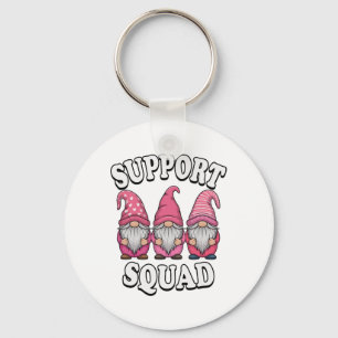 Unterstützung von Squad Gnome Trio Pink Brustkrebs Schlüsselanhänger