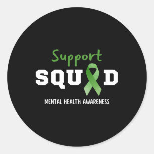 Unterstützung von Squad Mental Health Awareness Fu Runder Aufkleber