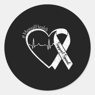 Unterstützung von Squad Mental Health Awareness Li Runder Aufkleber