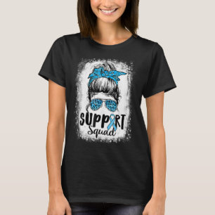 Unterstützung von Squad Messy Bun Blue Diabetes Aw T-Shirt