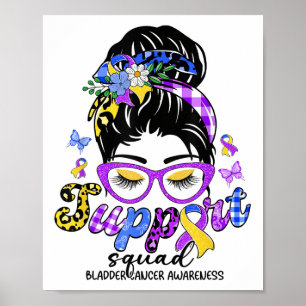 Unterstützung von Squad Messy Bun Leopard Blase Ca Poster