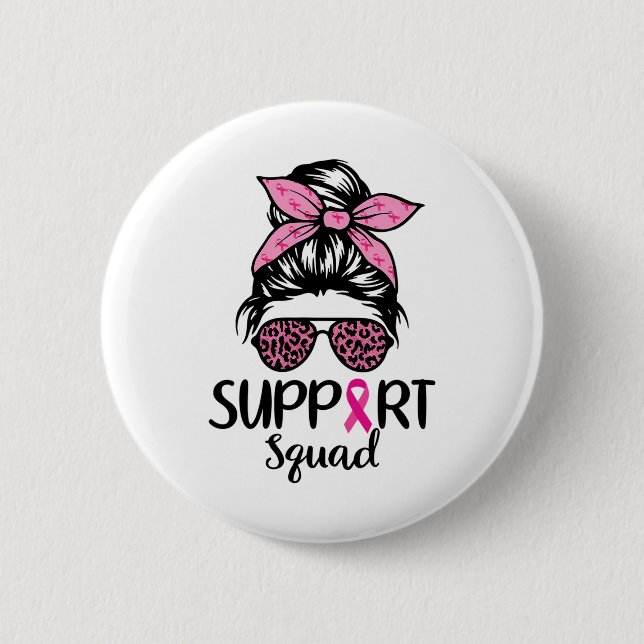 Unterstützung von Squad Messy Bun Leopard Pink Bru Button (Vorderseite)