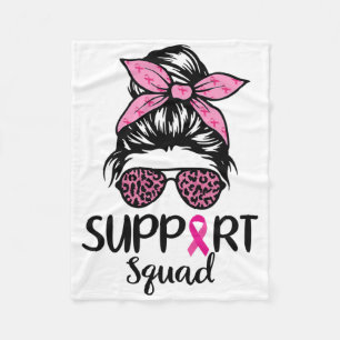 Unterstützung von Squad Messy Bun Leopard Pink Bru Fleecedecke